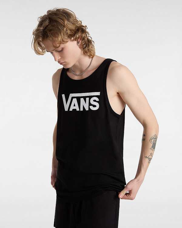 Black Men Vans Classic Tank Top Canada | VN2940631