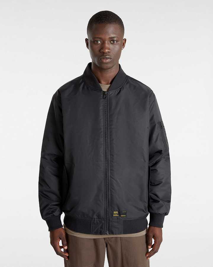Black Men Vans Copley Bomber Jackets Canada | VN9735208