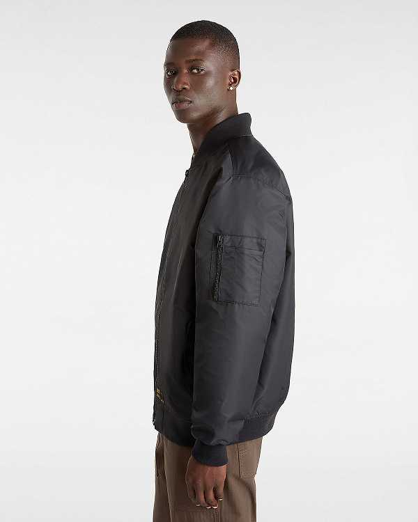 Black Men Vans Copley Bomber Jackets Canada | VN9735208