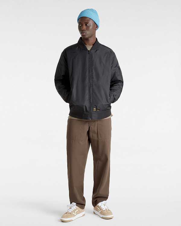 Black Men Vans Copley Bomber Jackets Canada | VN9735208