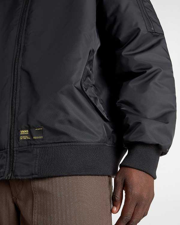 Black Men Vans Copley Bomber Jackets Canada | VN9735208