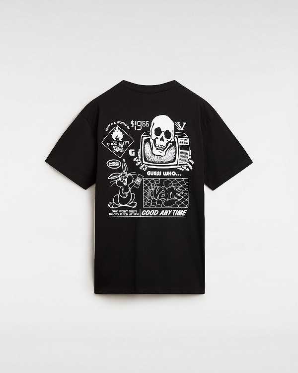 Black Men Vans Crazy Eddy T Shirts Canada | VN5182436