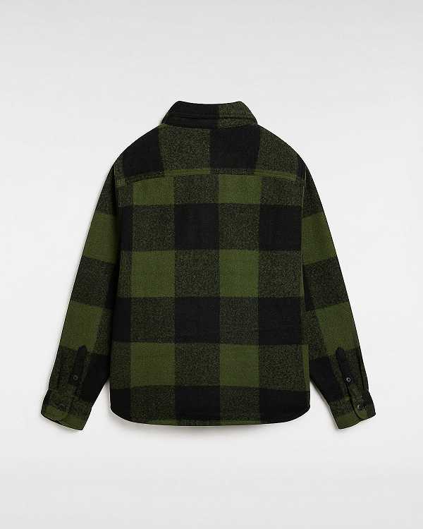 Black Men Vans Denby Fuzzy Shacket Shirts Canada | VN7361820