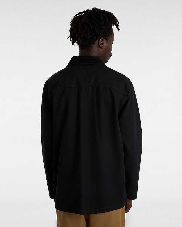 Black Men Vans Drill Chore Coat Canada | VN3619407