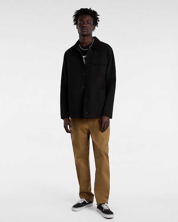 Black Men Vans Drill Chore Coat Canada | VN3619407