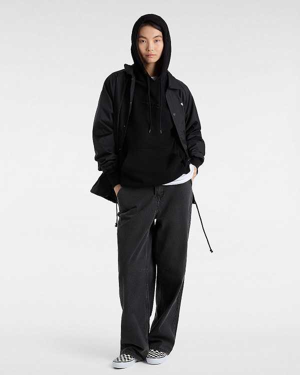 Black Men Vans Essential Relaxed Hoodie Canada | VN4125376