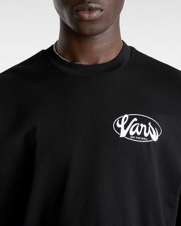 Black Men Vans Global Line T Shirts Canada | VN3789501
