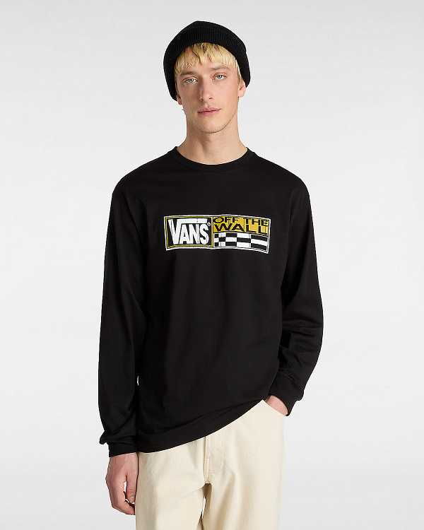 Black Men Vans Hi Stretch Long Sleeve T Shirts Canada | VN9483105