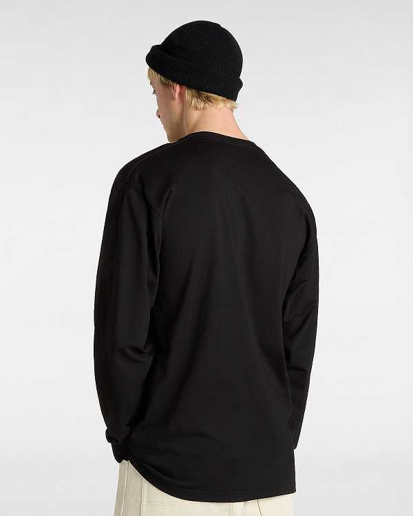 Black Men Vans Hi Stretch Long Sleeve T Shirts Canada | VN9483105