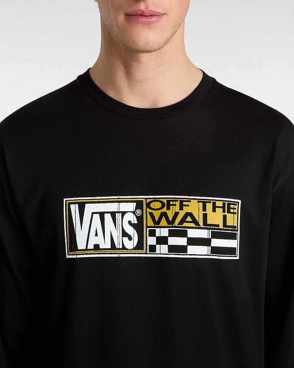Black Men Vans Hi Stretch Long Sleeve T Shirts Canada | VN9483105