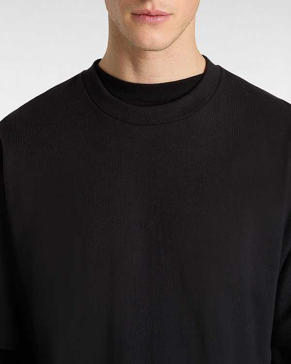 Black Men Vans Left Chest Embroidered Logo T Shirts Canada | VN5324807