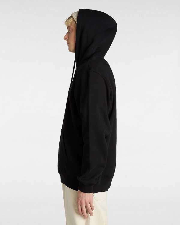 Black Men Vans Left Chest Embroidered Logo Hoodie Canada | VN1306859