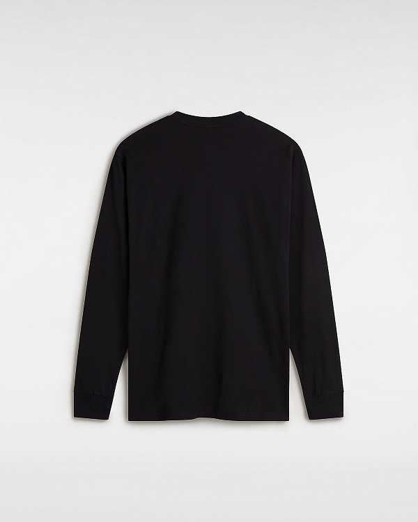 Black Men Vans Left Chest Hit Long Sleeve T Shirts Canada | VN1658402