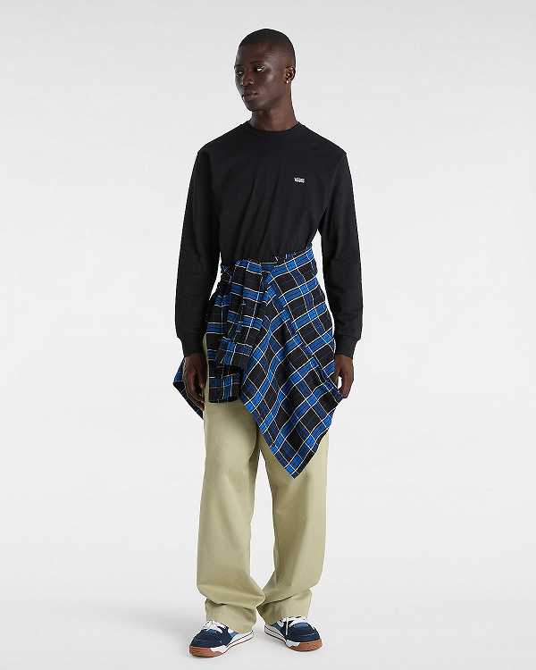 Black Men Vans Left Chest Hit Long Sleeve T Shirts Canada | VN1658402