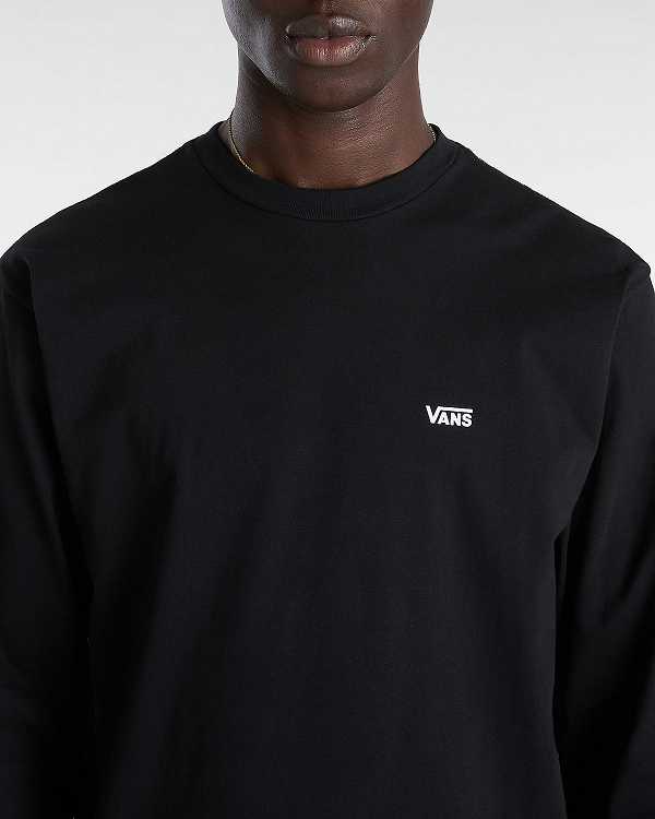 Black Men Vans Left Chest Hit Long Sleeve T Shirts Canada | VN1658402