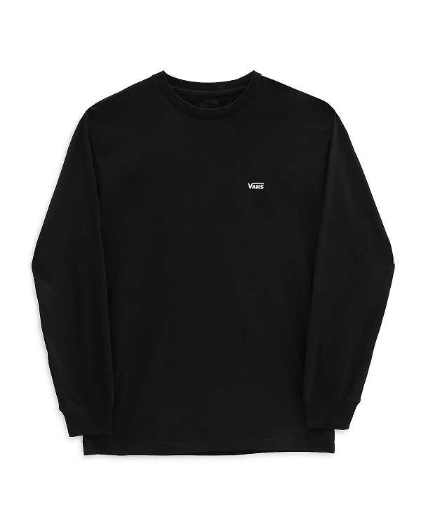 Black Men Vans Left Chest Hit Long Sleeve T Shirts Canada | VN1658402