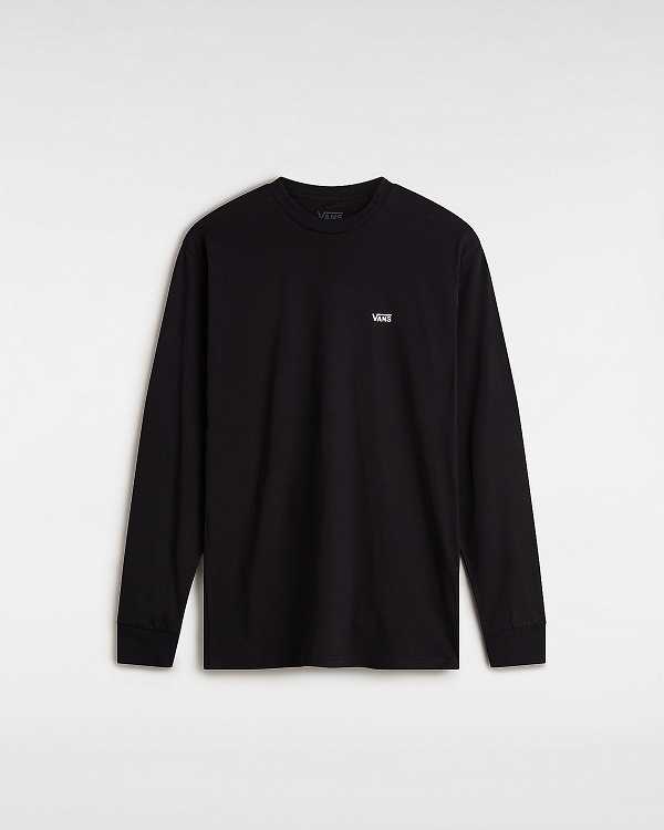 Black Men Vans Left Chest Hit Long Sleeve T Shirts Canada | VN1658402