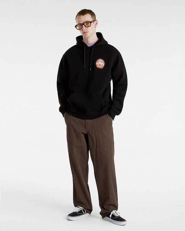 Black Men Vans Open Mouth Loose Hoodie Canada | VN9146758