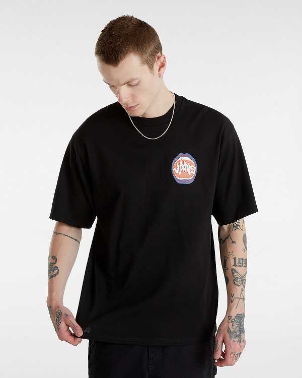 Black Men Vans Open Mouth Loose T Shirts Canada | VN2603457