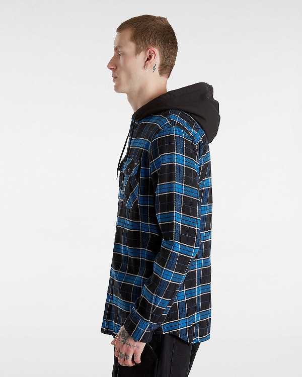 Black Men Vans Parkway Hooded Long Sleeve Shirts Canada | VN2437960