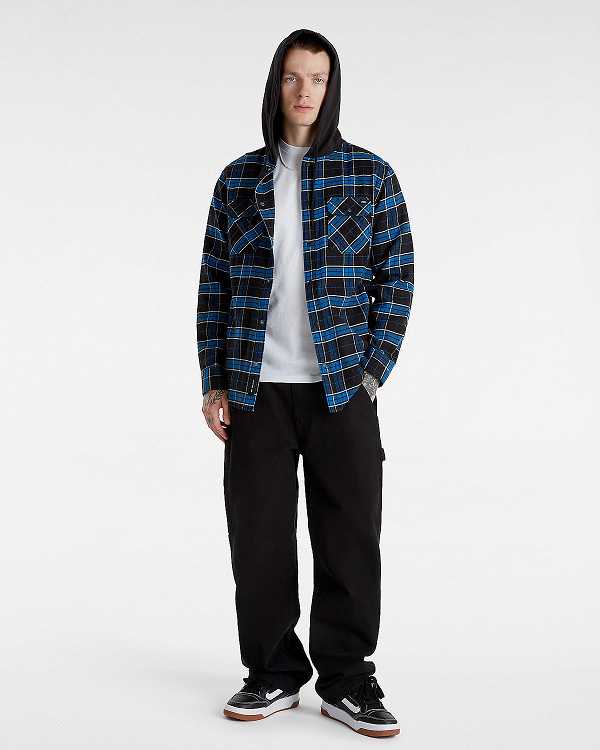 Black Men Vans Parkway Hooded Long Sleeve Shirts Canada | VN2437960