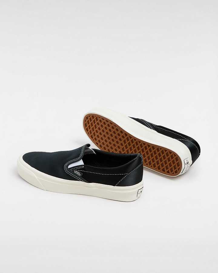 Black Men Vans Premium 98 Satin Slip On Shoes Canada | VN9250684
