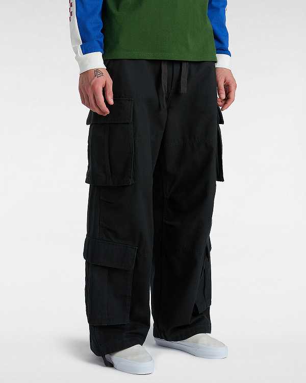 Black Men Vans Premium Baggy Cargo Pants Canada | VN7523069