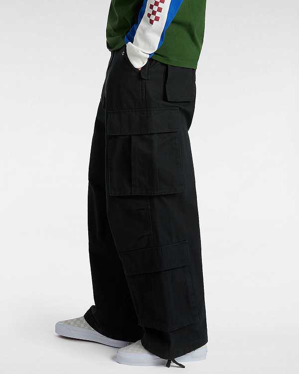 Black Men Vans Premium Baggy Cargo Pants Canada | VN7523069