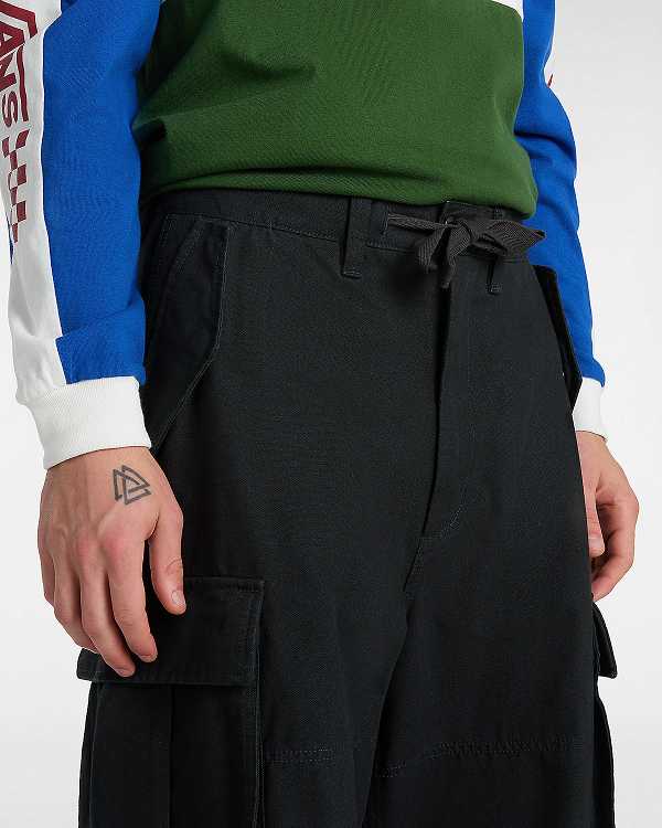 Black Men Vans Premium Baggy Cargo Pants Canada | VN7523069