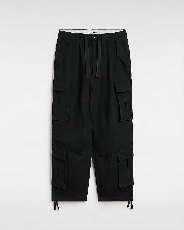 Black Men Vans Premium Baggy Cargo Pants Canada | VN7523069