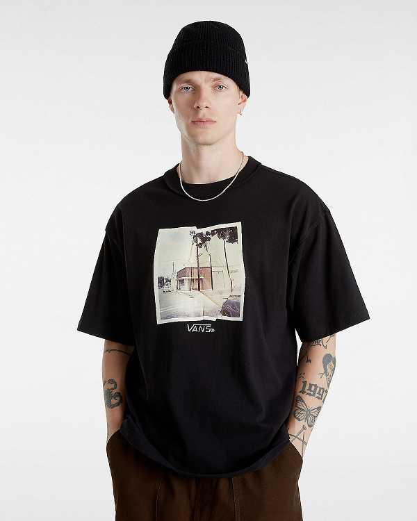Black Men Vans Premium Broadway Short Sleeve T Shirts Canada | VN8634751
