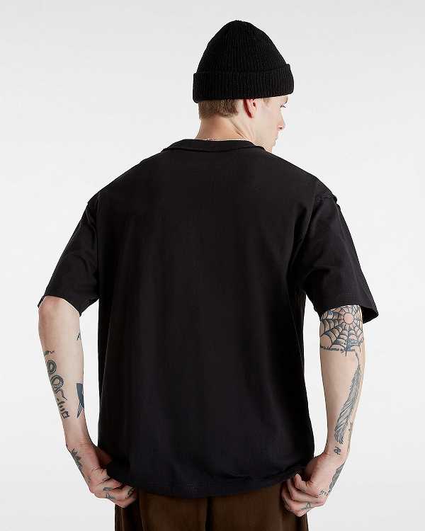 Black Men Vans Premium Broadway Short Sleeve T Shirts Canada | VN8634751