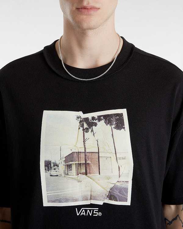 Black Men Vans Premium Broadway Short Sleeve T Shirts Canada | VN8634751