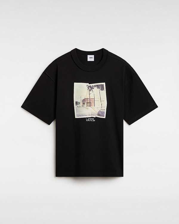 Black Men Vans Premium Broadway Short Sleeve T Shirts Canada | VN8634751