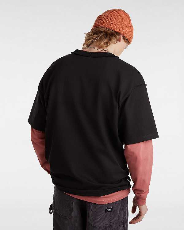 Black Men Vans Premium Logo T Shirts Canada | VN4958107