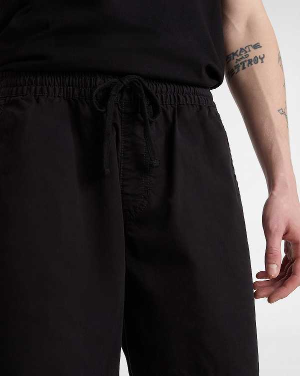 Black Men Vans Range Relaxed Elastic Shorts Canada | VN7954086