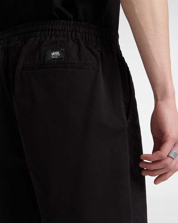 Black Men Vans Range Relaxed Elastic Shorts Canada | VN7954086