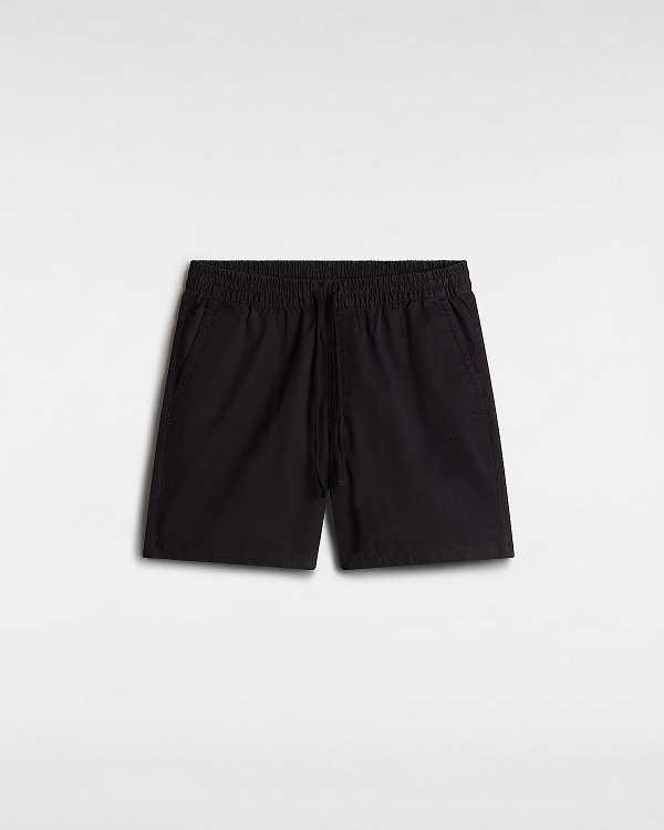 Black Men Vans Range Relaxed Elastic Shorts Canada | VN7954086