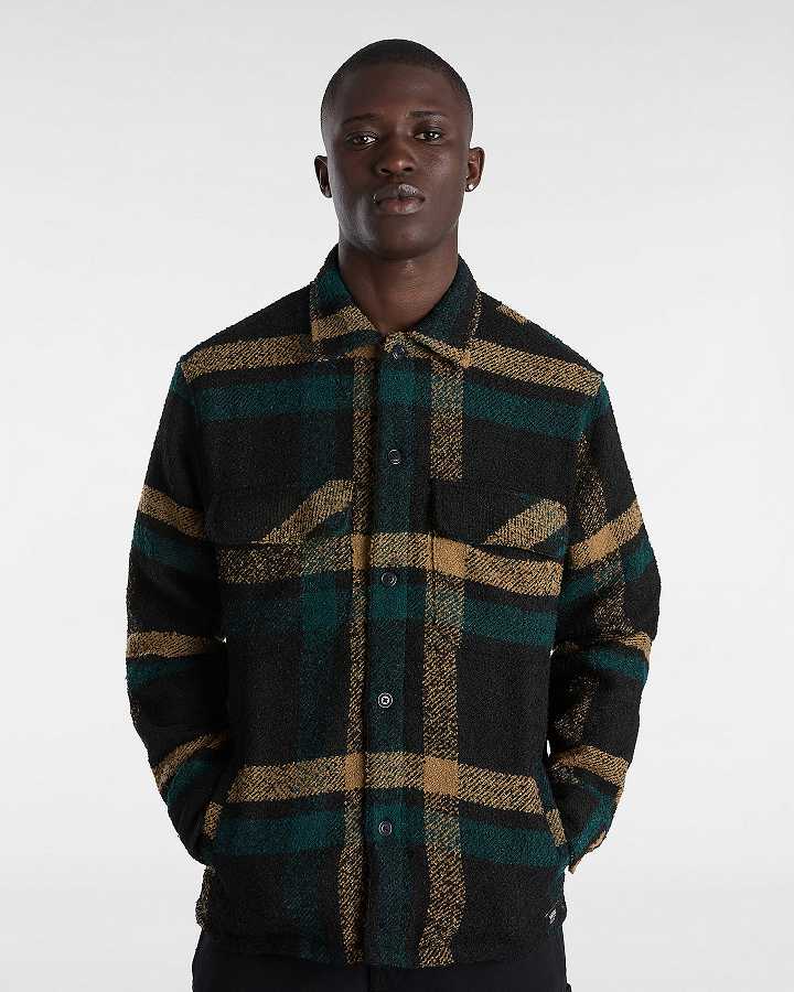 Black Men Vans Raywood Shacket T Shirts Canada | VN3760891