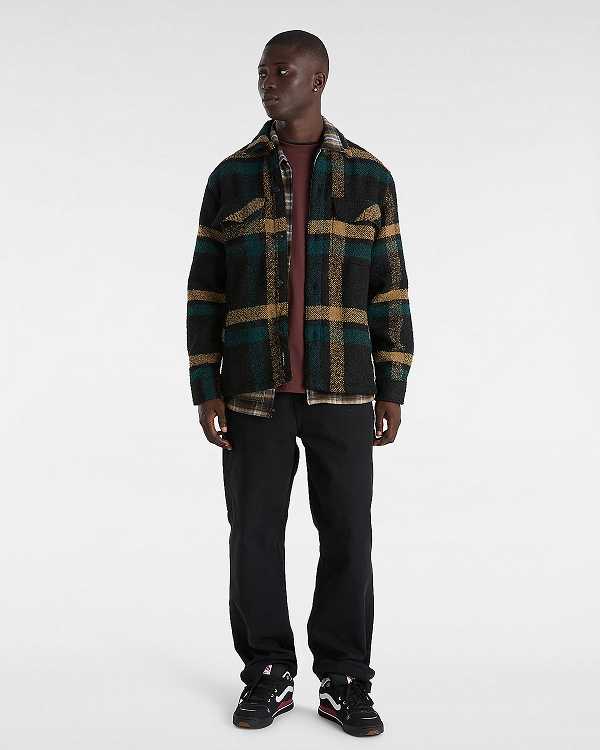 Black Men Vans Raywood Shacket T Shirts Canada | VN3760891