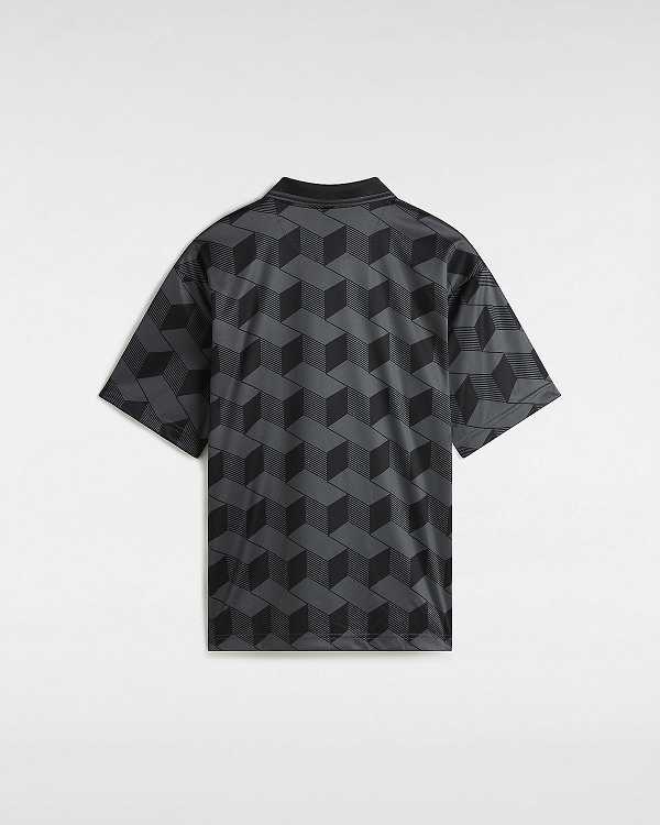Black Men Vans Rigsby Soccer Polo Shirt Canada | VN9076385