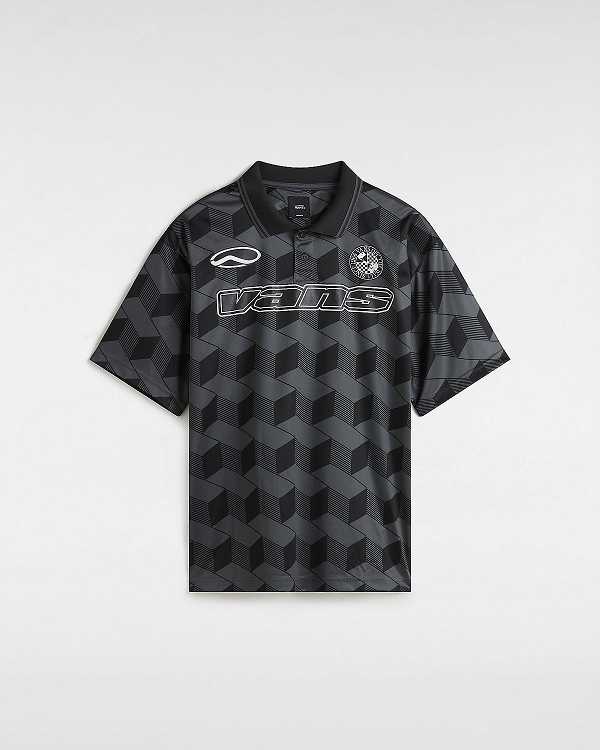 Black Men Vans Rigsby Soccer Polo Shirt Canada | VN9076385