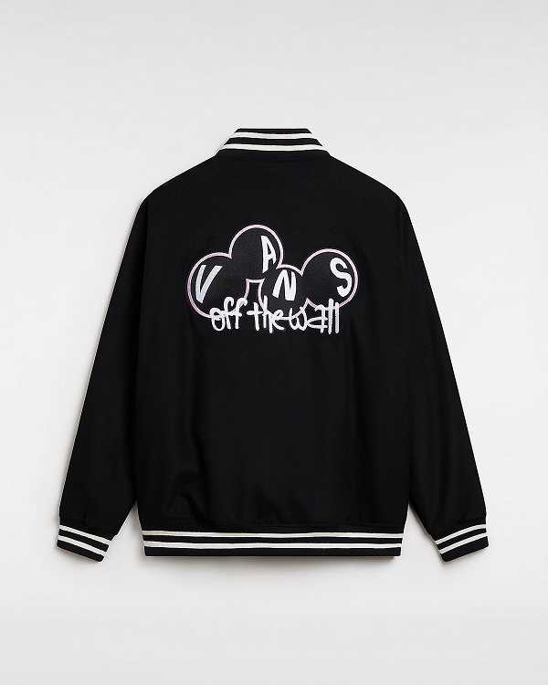 Black Men Vans Scuttle Baseball Jacket Canada | VN9420876