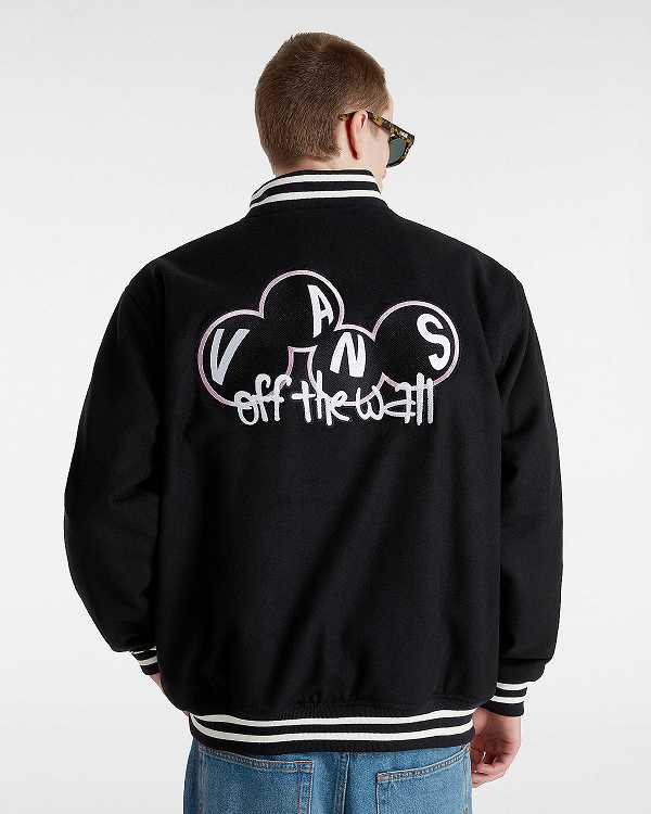 Black Men Vans Scuttle Baseball Jacket Canada | VN9420876