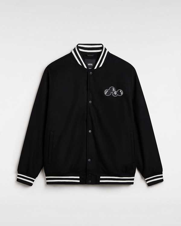 Black Men Vans Scuttle Baseball Jacket Canada | VN9420876