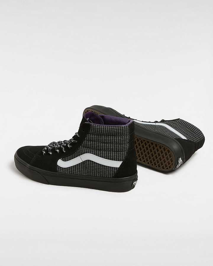 Black Men Vans Sk8-Hi Skate Shoes Canada | VN6731408