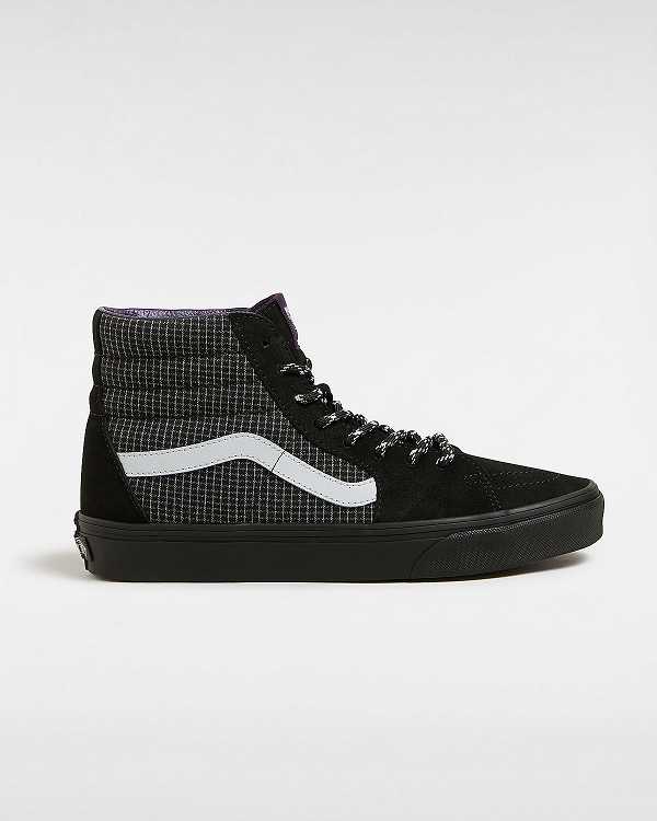 Black Men Vans Sk8-Hi Skate Shoes Canada | VN6731408