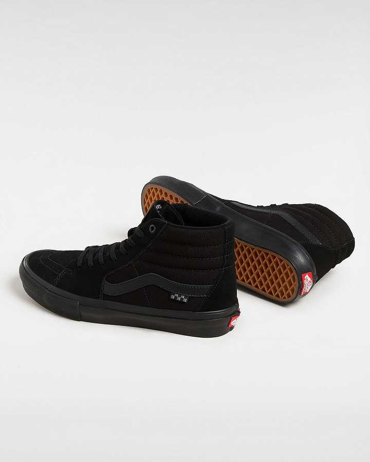 Black Men Vans Sk8-Hi Skate Shoes Canada | VN9510437