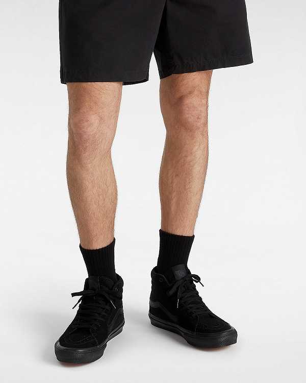 Black Men Vans Sk8-Hi Skate Shoes Canada | VN9510437