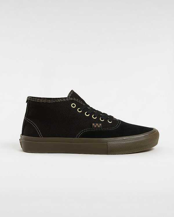 Black Men Vans Skate Authentic Mid Sneakers Canada | VN3762145